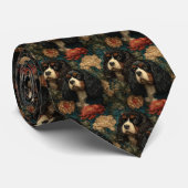 Cavalier King Charles Spaniels Victorian Floral Krawatte (Gerollt)