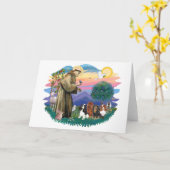 Cavalier King Charles Spaniels (vier) Karte (Gelbe Blume)