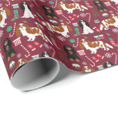Cavalier King Charles Spanier Weihnachtshund Geschenkpapier (Rolleneckpunkt)