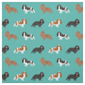 Cavalier King Charles Spanisch Türkis Stoff (Muster)