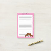 Cavalier King Charles Spanisch Welpe Hund Pink Post-it Klebezettel (Auf Schreibtisch)