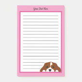 Cavalier King Charles Spanisch Welpe Hund Pink Post-it Klebezettel (Vorderseite)