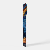 Cavalier King Charles Stains Glass Night Sky Moon iPhone 15 Hülle (Rechte Seite)