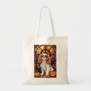 Cavalier King Charles Stared Glass Halloween Fall Tragetasche