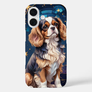 Cavalier King Charles Stared Glass Night Sky Star iPhone 16 Hülle
