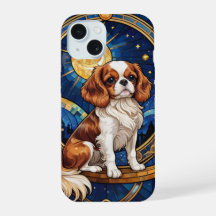 Cavalier King Charles Stared Glass Sky Stars