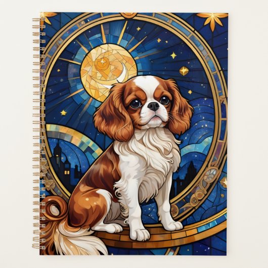 Cavalier King Charles Stared Glass Sky Stars Planer (Vorderseite)