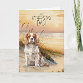 Cavalier King Charles Sunset Beach Father's Day Feiertagskarte