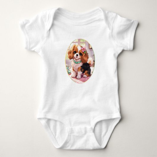 Cavalier King Charles Tasse Teekonzern Baby Strampler (Vorderseite)