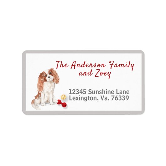 Cavalier King Charles Toys Zuhause Rücksendeadress Adressaufkleber (Vorne)