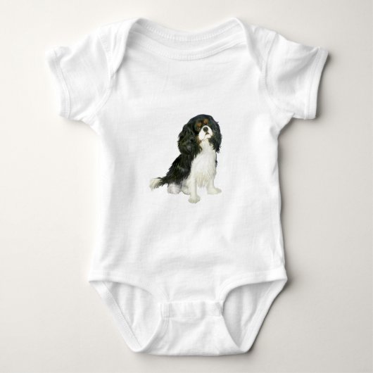 Cavalier King Charles - Tri Colored Baby Strampler (Vorderseite)