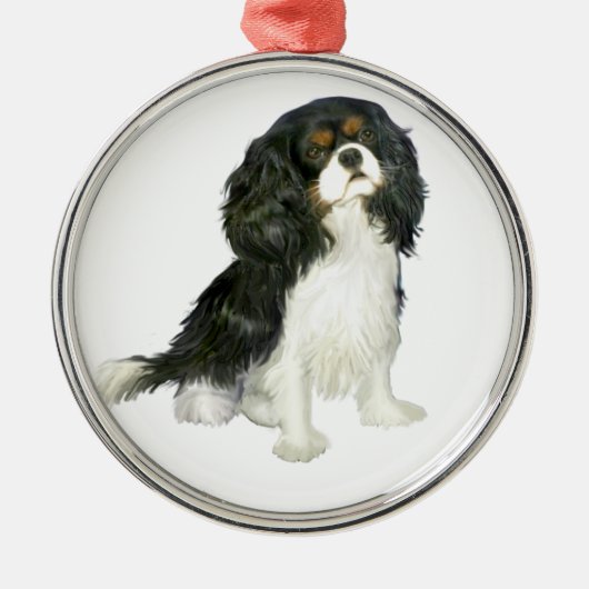 Cavalier King Charles - Tri Colored Ornament Aus Metall (Vorne)