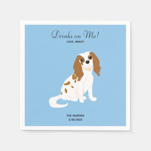 Cavalier King Charles Wedding Cocktail Napkins Serviette (Vorderseite)