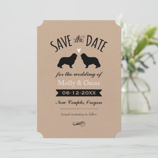 Cavalier King Charles Wedding Save the Date (Stehend Vorderseite)