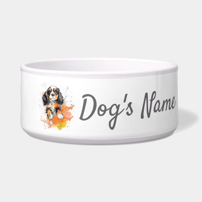 Cavalier King Charles Welpe Keramik Pet Bowl Napf (Vorderseite)