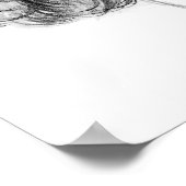 Cavalier King Charles Zeichnend Poster (Ecke)