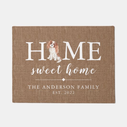 Cavalier King Charles Zuhause Sweet Zuhause Doorma Fußmatte (Vorderseite)