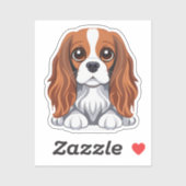 Cavalier King Charts Aufkleber illustriert (Blatt)