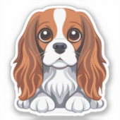 Cavalier King Charts Aufkleber illustriert (Vorderseite)
