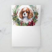 Cavalier King Christmas Wreath Festivals Karte (Innenseite)