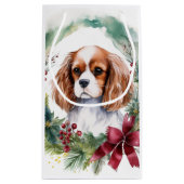 Cavalier King Christmas Wreath Festivals Kleine Geschenktüte (Rückseite)