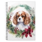 Cavalier King Christmas Wreath Festivals Notizblock (Vorderseite)