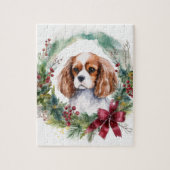 Cavalier King Christmas Wreath Festivals Puzzle (Vertikal)