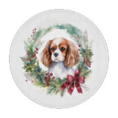 Cavalier King Christmas Wreath Festivals Schneidebrett (Vorderseite)