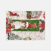 Cavalier King Dog Christmas Fleecedecke (Vorderseite (Horizontal))