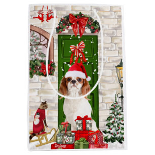 Cavalier King Dog Christmas Mittlere Geschenktüte