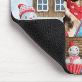 Cavalier King Dog im Schnee Weihnachtshundehaus Mousepad (Ecke)