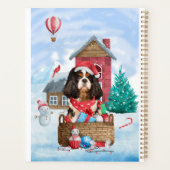 Cavalier King Dog im Schnee Weihnachtshundehaus Planer (Rückseite)