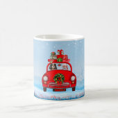 Cavalier King Dog in Auto mit dem Weihnachtsmann Kaffeetasse (Mittel)
