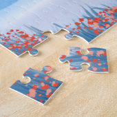 Cavalier King Dog in Auto mit dem Weihnachtsmann Puzzle (Seite)