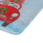 Cavalier King Dog in Auto mit dem Weihnachtsmann Schneidebrett (Ecke)