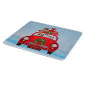 Cavalier King Dog in Auto mit dem Weihnachtsmann Schneidebrett (Ecke)