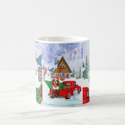 Cavalier King Dog in Christmas Delivery Truck Schn Kaffeetasse (Mittel)