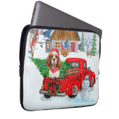 Cavalier King Dog in Christmas Delivery Truck Schn Laptopschutzhülle (Vorne Rechts)
