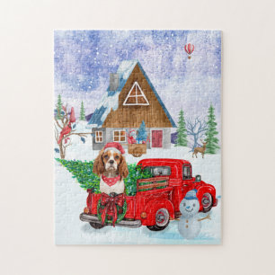 Cavalier King Dog in Christmas Delivery Truck Schn Puzzle