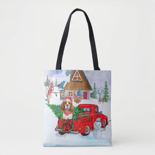 Cavalier King Dog in Christmas Delivery Truck Schn Tasche (Vorderseite)