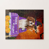 Cavalier King Dog in Halloween Truck Puzzle (Horizontal)