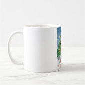 Cavalier King Dog in Snow mit Weihnachtsgeschenken Kaffeetasse (Links)