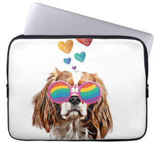 Cavalier King Dog mit dem Valentinstag des Herzens Laptopschutzhülle