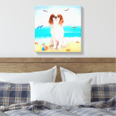 Cavalier King Dog on Beach Leinwanddruck (Insitu (Schlafzimmer))