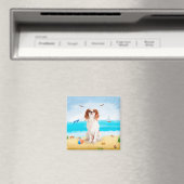 Cavalier King Dog on Beach Magnet (In Situ (Geschirrspüler))