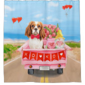 Cavalier King Dog Valentine's Day Lkw Herz Duschvorhang (Vorderseite)