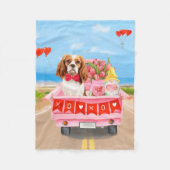 Cavalier King Dog Valentine's Day Lkw Herz Fleecedecke (Vorderseite)