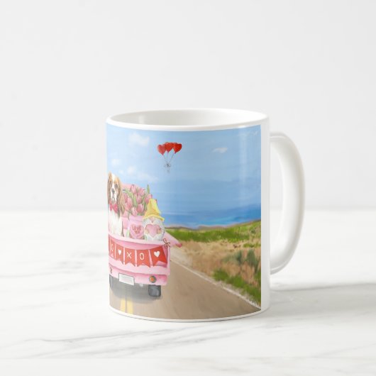 Cavalier King Dog Valentine's Day Lkw Herz Kaffeetasse (VorderseiteRechts)