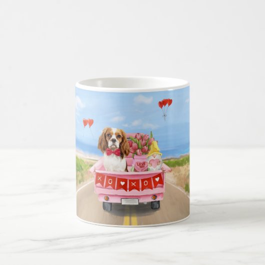 Cavalier King Dog Valentine's Day Lkw Herz Kaffeetasse (Mittel)