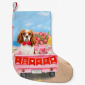 Cavalier King Dog Valentine's Day Lkw Herz Kleiner Weihnachtsstrumpf (Vorderseite)